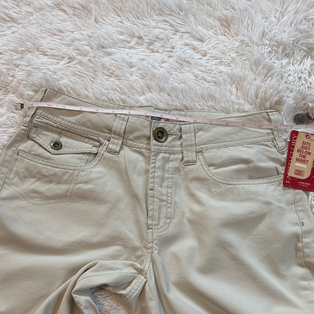 Vintage Faded Glory 100% Cotton Khaki Walking/Bermuda Shorts Button Pockets - Picture 10 of 12